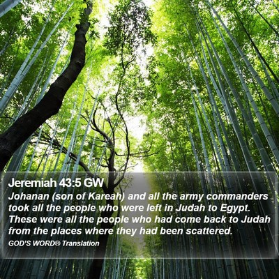 Jeremiah 43:5 GW Bible Verse Image