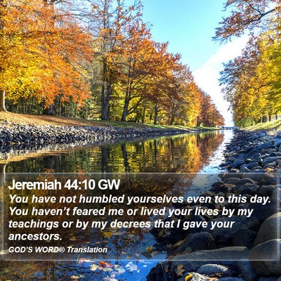 Jeremiah 44:10 GW Bible Verse Image