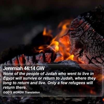 Jeremiah 44:14 GW Bible Verse Image