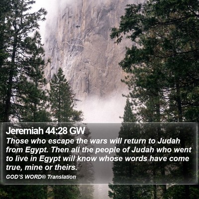 Jeremiah 44:28 GW Bible Verse Image
