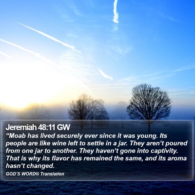 Jeremiah 48:11 GW Bible Verse Image