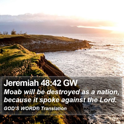 Jeremiah 48:42 GW Bible Verse Image