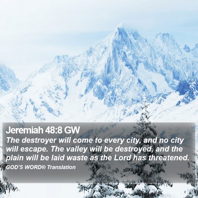 Jeremiah 48:8 GW Bible Verse Image