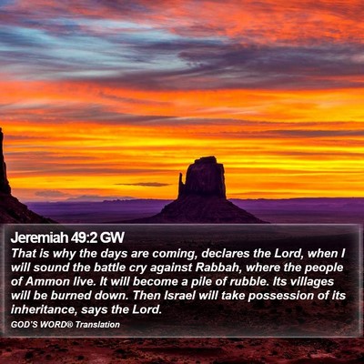 Jeremiah 49:2 GW Bible Verse Image