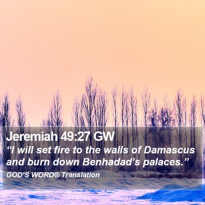 Jeremiah 49:27 GW Bible Verse Image