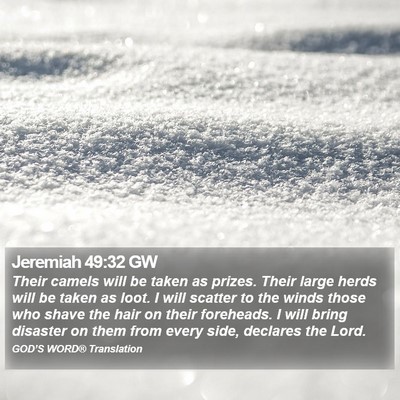 Jeremiah 49:32 GW Bible Verse Image