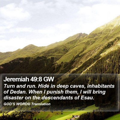 Jeremiah 49:8 GW Bible Verse Image