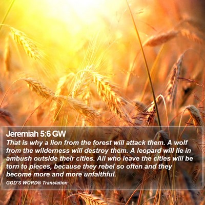 Jeremiah 5:6 GW Bible Verse Image