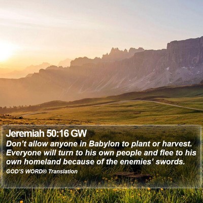 Jeremiah 50:16 GW Bible Verse Image