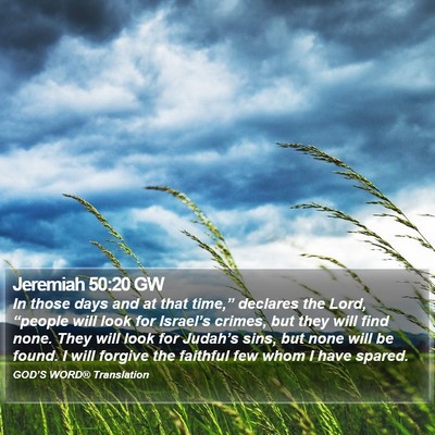 Jeremiah 50:20 GW Bible Verse Image