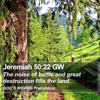 Jeremiah 50:22 GW Bible Verse Image
