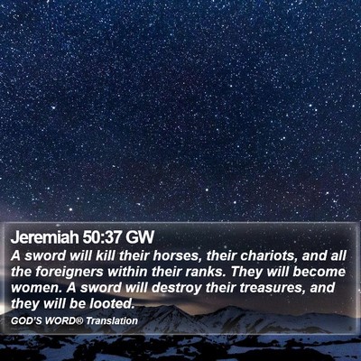 Jeremiah 50:37 GW Bible Verse Image