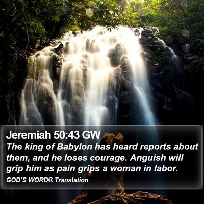 Jeremiah 50:43 GW Bible Verse Image