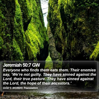 Jeremiah 50:7 GW Bible Verse Image