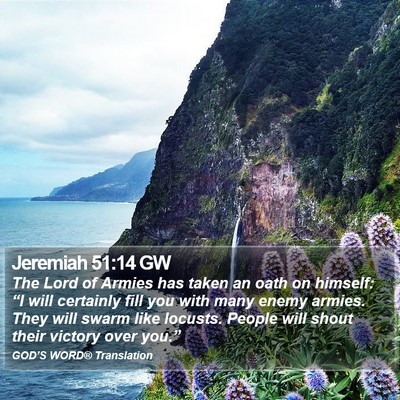 Jeremiah 51:14 GW Bible Verse Image
