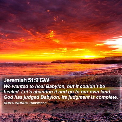 Jeremiah 51:9 GW Bible Verse Image