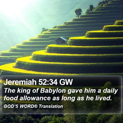 Jeremiah 52:34 GW Bible Verse Image