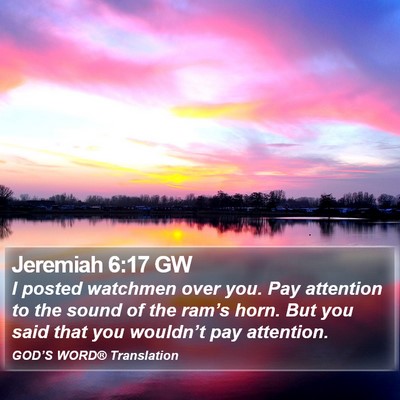 Jeremiah 6:17 GW Bible Verse Image