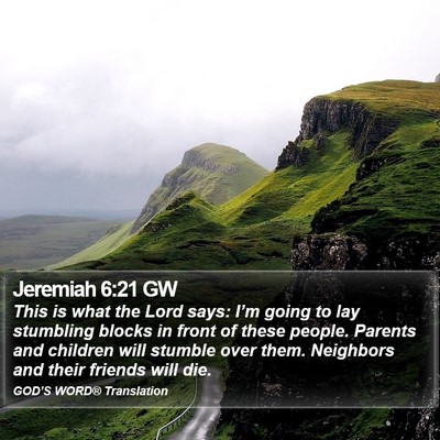 Jeremiah 6:21 GW Bible Verse Image