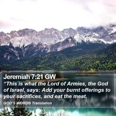 Jeremiah 7:21 GW Bible Verse Image