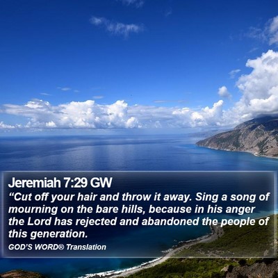 Jeremiah 7:29 GW Bible Verse Image