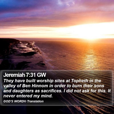 Jeremiah 7:31 GW Bible Verse Image