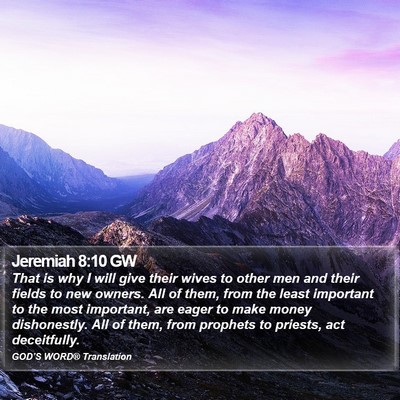 Jeremiah 8:10 GW Bible Verse Image
