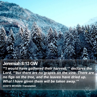 Jeremiah 8:13 GW Bible Verse Image