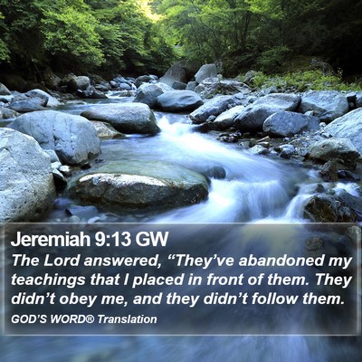 Jeremiah 9:13 GW Bible Verse Image
