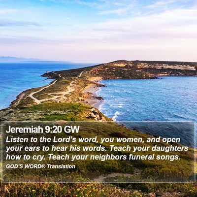 Jeremiah 9:20 GW Bible Verse Image