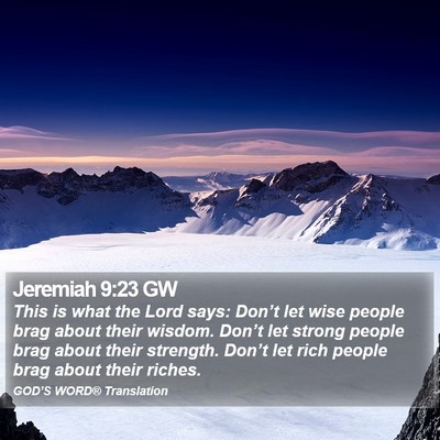 Jeremiah 9:23 GW Bible Verse Image