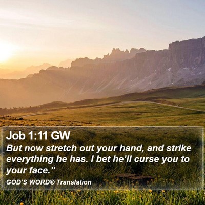 Job 1:11 GW Bible Verse Image