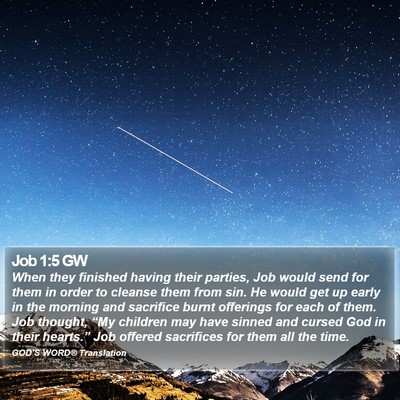 Job 1:5 GW Bible Verse Image