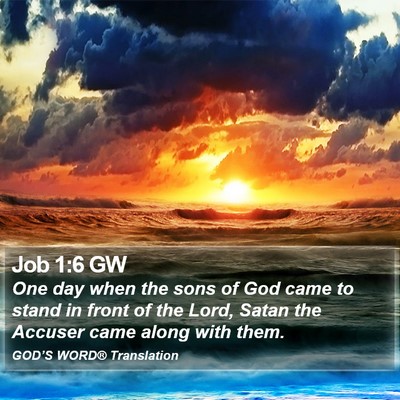 Job 1:6 GW Bible Verse Image