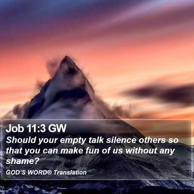Job 11:3 GW Bible Verse Image