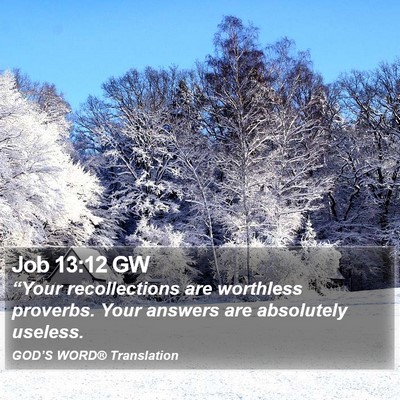 Job 13:12 GW Bible Verse Image