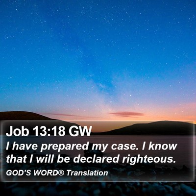 Job 13:18 GW Bible Verse Image