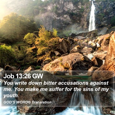 Job 13:26 GW Bible Verse Image