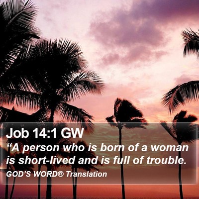 Job 14:1 GW Bible Verse Image