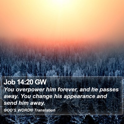 Job 14:20 GW Bible Verse Image