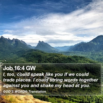 Job 16:4 GW Bible Verse Image