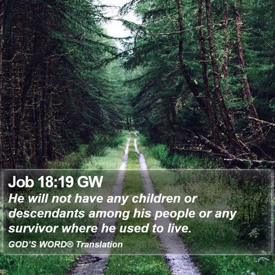 Job 18:19 GW Bible Verse Image