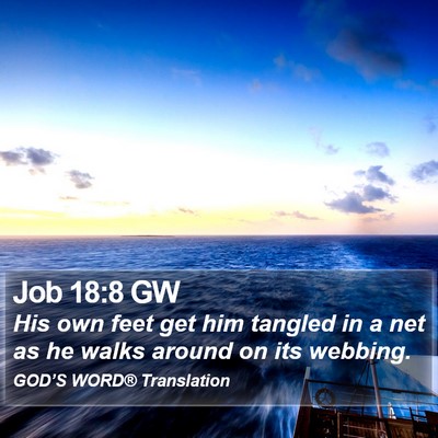 Job 18:8 GW Bible Verse Image