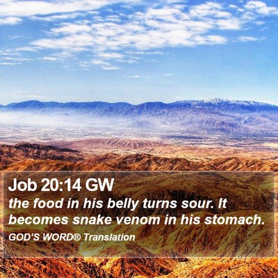 Job 20:14 GW Bible Verse Image