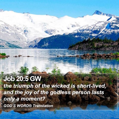 Job 20:5 GW Bible Verse Image