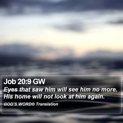 Job 20:9 GW Bible Verse Image