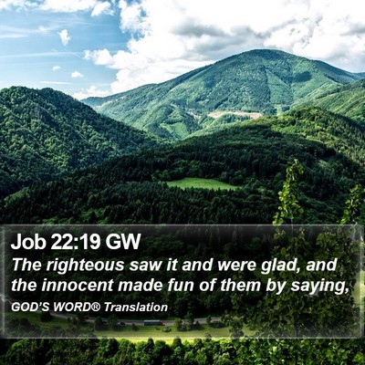 Job 22:19 GW Bible Verse Image