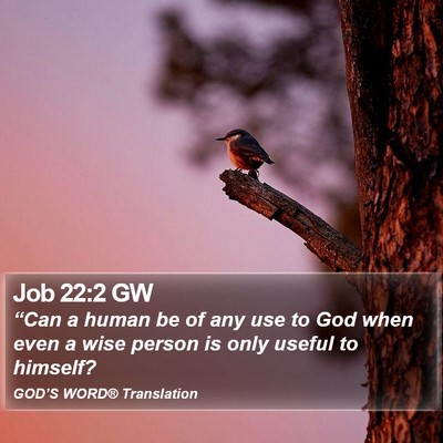 Job 22:2 GW Bible Verse Image