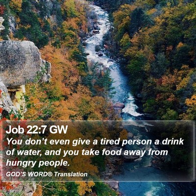 Job 22:7 GW Bible Verse Image