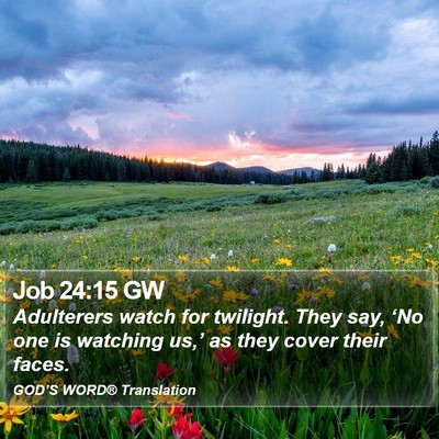 Job 24:15 GW Bible Verse Image